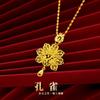 Estilo Xiaohongshu Pingente de Flor Luxuoso Corrente para Clavícula Colar de Coração Rosa Joias Colar de Trevo da Sorte Fornecimento Atacadista