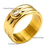 Explosões de rede INS titânio aço três camadas anel redondo zircônio banhado a ouro 18K masculino e feminino Anel Coringa atacado