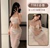 Ropa Interior Sexy Hilo Suave Sexy Transparente Tirantes Plisados Tubo-top Falda Hot Hip Pasión Uniforme de Mujer Gratis