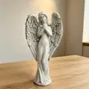 Estátua Abstrata Geométrica de Resina Oração do Anjo da Amazon para Decoração Única de Mesa de Escritório em Casa