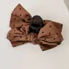 Diadema Retro de Lunares con Lazo y Dientes para Otoño Temprano, Diadema Antideslizante para Lavado de Cara, Pinza de Tiburón Versátil Coreana para el Cabello, Accesorio para el Cabello