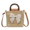 Bolso de paja de diseño nicho de textura popular de este año 2023 nuevo bolso de mujer bolso bandolera de moda de verano bolso tipo cubo