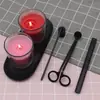 Herramienta para vela aromática negra Spot cortador de velas gancho para fuego de vela tapa de vela campana de vela accesorios de encendedor tijeras para mecha de vela