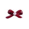 Joyería para Uñas con Lazo de Año Nuevo Rojo Vino Cereza Otoño e Invierno Zapatos de Ballet con Perla Aleación de Diamante para Uñas