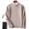 Suéter de Lã Grossa com Gola Redonda Masculino Outono e Inverno Novo Negócios Luxo Acessível Suéter Pulôver Solto Casual Suéter de Tricô de Caxemira