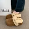 Lindas Chinelos Birkenstock Quentes com Forro de Lã e Elevação Interna para Mulheres Saindo 2025 Novos Versáteis Chinelos de Lã e Algodão Inverno