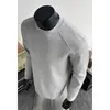 Camiseta de manga larga patchwork deconstruida de estilo americano moderno, top casual holgado versátil vintage de otoño, camiseta básica