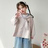 Jaqueta corta-vento com capuz de coelho para meninas, estilo primavera e outono, top com capuz da moda coreana para meninas jovens, roupa de primavera para crianças