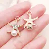 30 Tipos de Colgantes con Temática Oceánica y Pedrería: Ballena, Cangrejo, Tortuga, Estrella de Mar, Perla, Cola de Pez Colgantes de Aleación Accesorios para Joyería DIY