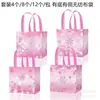 Oferta especial WFF026 comércio exterior floco de neve de Natal rosa linda bolsa de compras de tecido não tecido para presente de festa