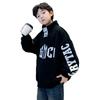 Top de moda versátil estilo coreano para niños grandes Otoño e Invierno Nuevo Trendy Casual Letra Cuello vertical Sudadera