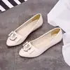 Zapatos Planos Blancos de Grulla Almohada para Mujer 2026 Primavera/Verano Nuevo Estilo Coreano Versátiles Redondos Puntiagudos con Lazo Poco Profundo Mocasines Suela Suave Piel Suave