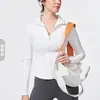 Ropa de Yoga Transfronteriza Nuevo Estilo Tops Deportivos para Mujer Luludefi Corte Delgado Secado Rápido Manga Larga Chaqueta de Fitness Yoga