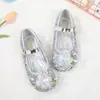 Sapatos de Salto Solteiro para Meninas, Sapatos de Cristal para Crianças, Sapatos Macios com Solado da Elsa, Novos Sapatos de Princesa de Alta Qualidade para Meninas Pequenas da Primavera de 2026, Sapatos Pequenos de Couro