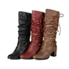 Botas Martin de tacón alto para otoño e invierno, de talla grande, con puntera redonda, suela de goma, antideslizantes, versátiles, con cremallera lateral, ligeras, de color liso, botas de caña alta.