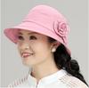 Sombrero de Sol Delgado para Primavera y Verano para Mujer, Sombrero de Pescador Estilo Coreano para Madre, Sombrero de Sol con Flores para Mujeres de Mediana Edad y Mayores, Envío Directo