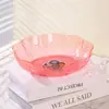 Prato de Cristal Transparente para Uso Doméstico, Bandeja Simples de Mesa de Centro para Sala de Estar, Bandeja de Frutas e Oleaginosas com Borda Dourada, Bandeja de Armazenamento para Oleaginosas e Amendoins