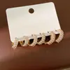 Aretes Redondos de Circonia Galvanizados en Oro Real de 14K, Exquisitos y Versátiles, Aretes de Lujo Ligero de Gama Alta al por Mayor