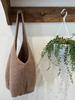 Moda Ins Corea del Sur Chaleco Huevo Bolso de Mano Tejido Nuevo Nicho Simple Color Sólido Bolso de Hombro de Lana Transfronterizo