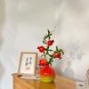 Nuevo Jarrón de Cerámica de Alto Grado Estilo Chino Granada Creativo Retro Lujo Ligero Flor de Granada Simulada Arreglos Florales Adornos Decorativos de Escritorio