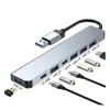 Estação de Acoplamento Tipo-C Hub Multifuncional Dock de Expansão Computador Tablet Divisor USB de Alta Definição com Leitor de Cartões