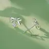 Pendientes de Plata Pura S999 con Aguja de Plata, Elegante Lazo y Circonita, Estilo Francés, Más Vendidos, Luz Natural, Lujo de Gama Alta, Pendientes al por Mayor