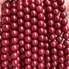 Cuentas Sueltas de Calcedonia Rojo Coral Optimizado Natural Cuentas Redondas Rojo Cinabrio Hilo de Cuentas Pulsera Collar Accesorios para Joyería DIY