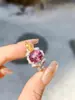 Anillo de Gato con Diamantes Brillantes Rosas, Diseño de Nicho de Lujo Ligero a la Moda, Anillo Versátil Personalizado para el Dedo Índice para Mujeres, Exclusivamente para Ventas Transfronterizas