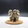 Adornos de cobre puro tres monos no mires no escuches para oficina estudio escritorio pisapapeles joyería pequeña mascota de té arte de cobre