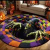 Alfombra Redonda de Felpa de Cristal para Piso, Trampa Visual 3D de Halloween, Alfombra con Ilusión de Espiral de Celebridad de Internet, Felpudo para Decoración de Festival en Sala de Estar