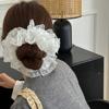 Estilo Francés Romántico Elegante Industria Pesada Doble Capa Plisado Encaje Anillo para el Cabello Intestino Grueso Accesorios para el Cabello Cuerda para el Cabello Flor para el Cabello Mujeres