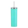 Taza Termo Portátil para Coche de 20 oz Sublimación Termo de Acero Inoxidable 304 Recubierto con Tapa de Popote Taza Recta Venta al por Mayor