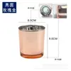 Venta al por mayor de tazas de vela de color para manualidades, tazas vacías de vidrio para aromaterapia, adornos para dormitorio, superficie brillante galvanizada, portavelas en spray