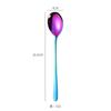 Cuchara de acero inoxidable 304, tenedor chapado en titanio, estilo coreano, creativa, de mango largo, para postre, café, ensalada y fruta.