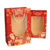Sacola de Tote de Natal Caixa de Presente Sacola de Presente de Véspera de Natal Sacola de Presente de Natal Sacola de Embalagem de Natal Caixa de Presente para Buquê