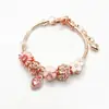 Pulsera Panjia para mujer, diseño creativo transfronterizo europeo y americano, con microincrustaciones de circonitas y cobre chapado en oro real, combinable con todo.
