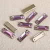 Rhinestones de Vidrio Rectangulares de Cristal K9 de Alta Calidad Cosidos a Mano con Base Plana y Doble Agujero para Vestidos de Bricolaje, Vestidos de Novia y Accesorios de Ropa