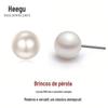 Xi Gu E0136 Prata 925 Shell Bead Brincos Brincos de Pérola Temperamento Feminino Personalidade Brincos Jóias Simples