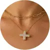 Nuevo Producto Transfronterizo de Amazon Collar con Letras de Burbuja Moda y Versátil Collar con Colgante de Pedrería Multicapa para Uso Diario