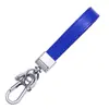 Chaveiro de carro de couro personalizado metal criativo fivela de cachorro fofo anel de chaveiro de couro acessórios pequeno anel pingente