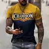 Série de Letras Estampa Digital Moda Masculina e Feminina Manga Curta Tendência Verão 2021 Nova Camiseta