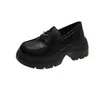 Zapatos Loafer de Mujer para Otoño 2026, Estilo Británico, Nuevos Zapatos Universitarios con Suela Gruesa y Slip-On, Tacón Grueso