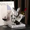 Adornos de Estante de Vino de Conejo Electrochapados, Decoraciones de Gabinete de Vino de Lujo Ligero de Gama Alta, Decoraciones Creativas para Recibidor, Sala de Estar, Aparador