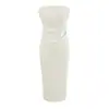 Estilo puramente seductor, vestido strapless de hombros descubiertos para chicas calientes, ceñidor de cintura de verano, plisado, corte ajustado, abertura trasera, elegante vestido largo para mujer