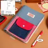Manual de Tela Vaquera Retro de Color Contrastante, Libro de Hojas Sueltas A5, Página Interior en Blanco, Bloc de Notas para Sellos de Viaje y Check-In, Diario de Estudiante