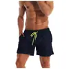Pantalones de playa de comercio exterior color liso talla grande shorts deportivos casuales secado rápido transpirables impermeables pantalones de playa para hombre
