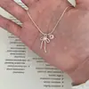 Lujo Ligero Nicho Lazo Circonita Diseño de Corazón Sentido de Diseño Cadena para Clavícula Moda Tendencia Alto Sentido Diario Todo Fósforo Collar