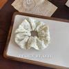 Nuevo Scrunchie Floral Fresco Verde Pasta de Frijol Primavera y Verano Cinta de Lazo Algodón Puro Liga para el Cabello para Niña Accesorio para el Cabello para Mujer