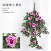 Enredadera de Flor de Rosa Artificial para Sala de Estar, Balcón Interior, Cubierta de Tubo de Aire Acondicionado, Decoración de Patio, Planta Artificial Colgante de Pared