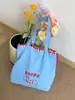 Bolsa de Hombro con Cordón de Cachorro Bordado Linda, Bolso Tote Pequeño de Nylon Fresco, Bolso Cuadros para Estudiante Commuter, Versátil